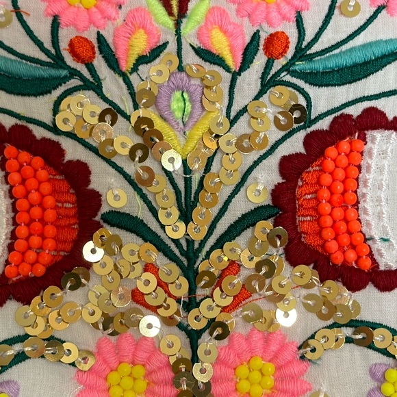 BOSTON PROPER  (SZ M)  SEQUIN AND EMBROIDERED LACE INSET MAXI DRESS - Picture 8 of 9